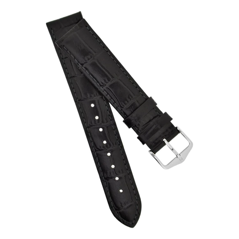 CORREA RELOJ HIRSCH LOUISIANALOOK M HEB PLATEADA 14MM NEGRA - 1