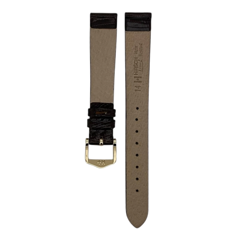 CORREA RELOJ HIRSCH LIZARD M HEBILLA DORADA 14MM - 2
