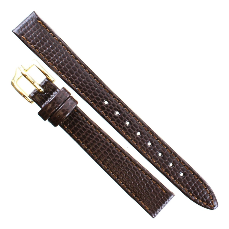 CORREA RELOJ HIRSCH LIZARDLOOK M HEBILLA DORADA 10MM MARRON - 1