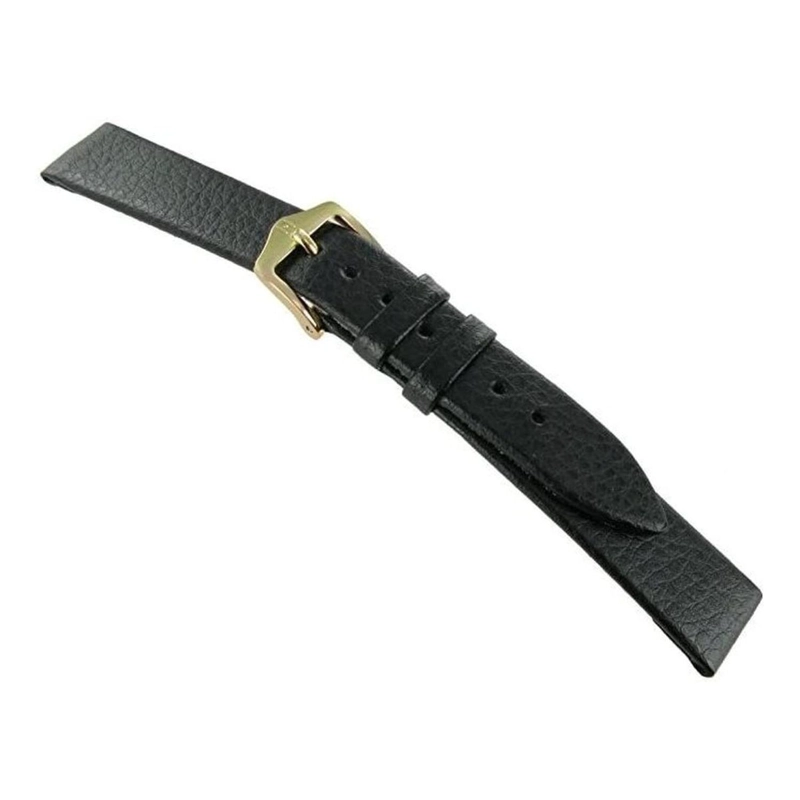 CORREA RELOJ HIRSCH DAKOTA M HEBILLA DORADA 14MM NEGRA - 1