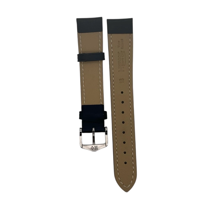 CORREA RELOJ HIRSCH HEAVY CALF L HEBILLA PLATA 18MM - 2