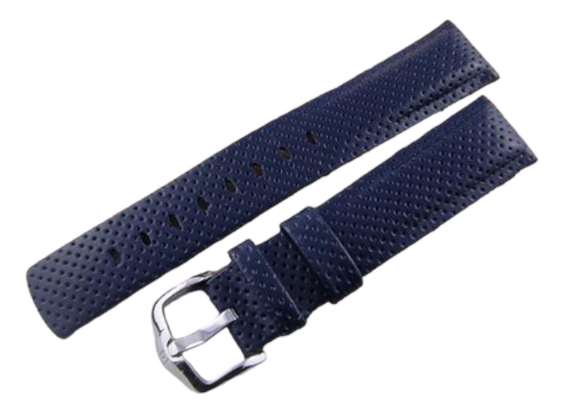 CORREA RELOJ HIRSCH GOLFER AZUL 18MM HEBILLA PLATEADA - 1