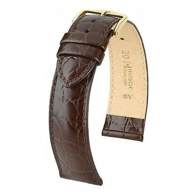 CORREA RELOJ HIRSCH CROCOGRAIN L HEBILLA DORADA 14MM MARRON - 1