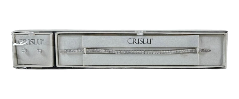 SET BRAZALETE Y AROS CRISLU TENIS CIRCONES ENVIO RAPIDO - 2
