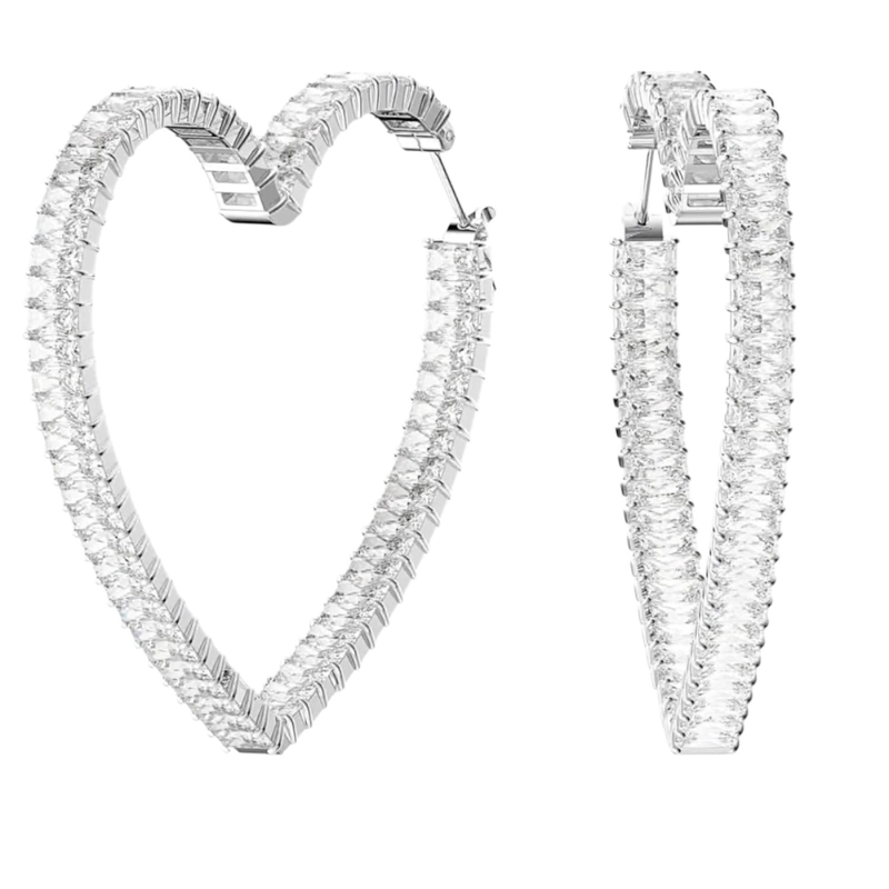 AROS SWAROVSKI MUJER MATRIX HOOP EARRINGS HEART LARGE 5647591 - 1