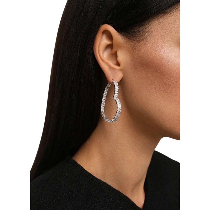 AROS SWAROVSKI MUJER MATRIX HOOP EARRINGS HEART LARGE 5647591 - 3