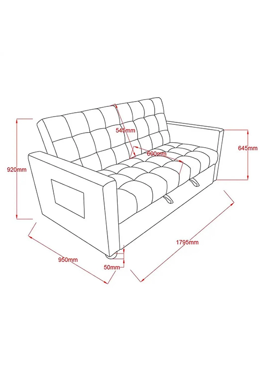 SOFA CAMA LORENZO  GRIS OSCURO - 5