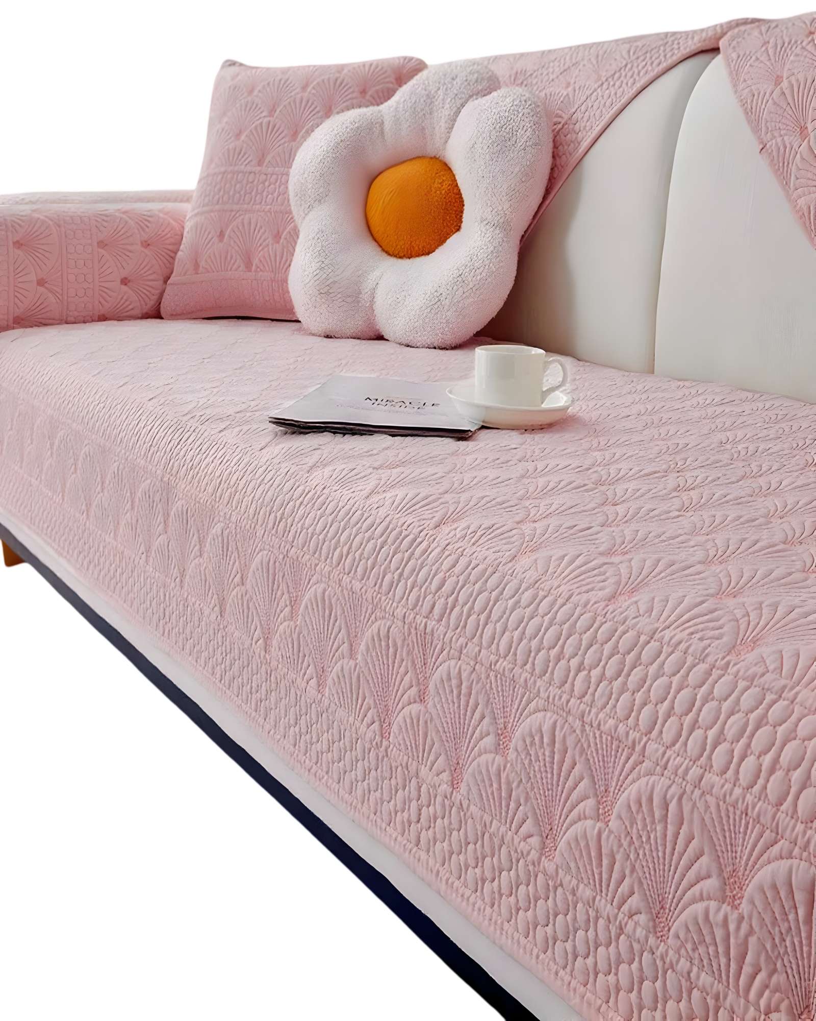 FUNDAS MAT PARA SOFA CON DISEÑO SIN COJINES ROSA - 1
