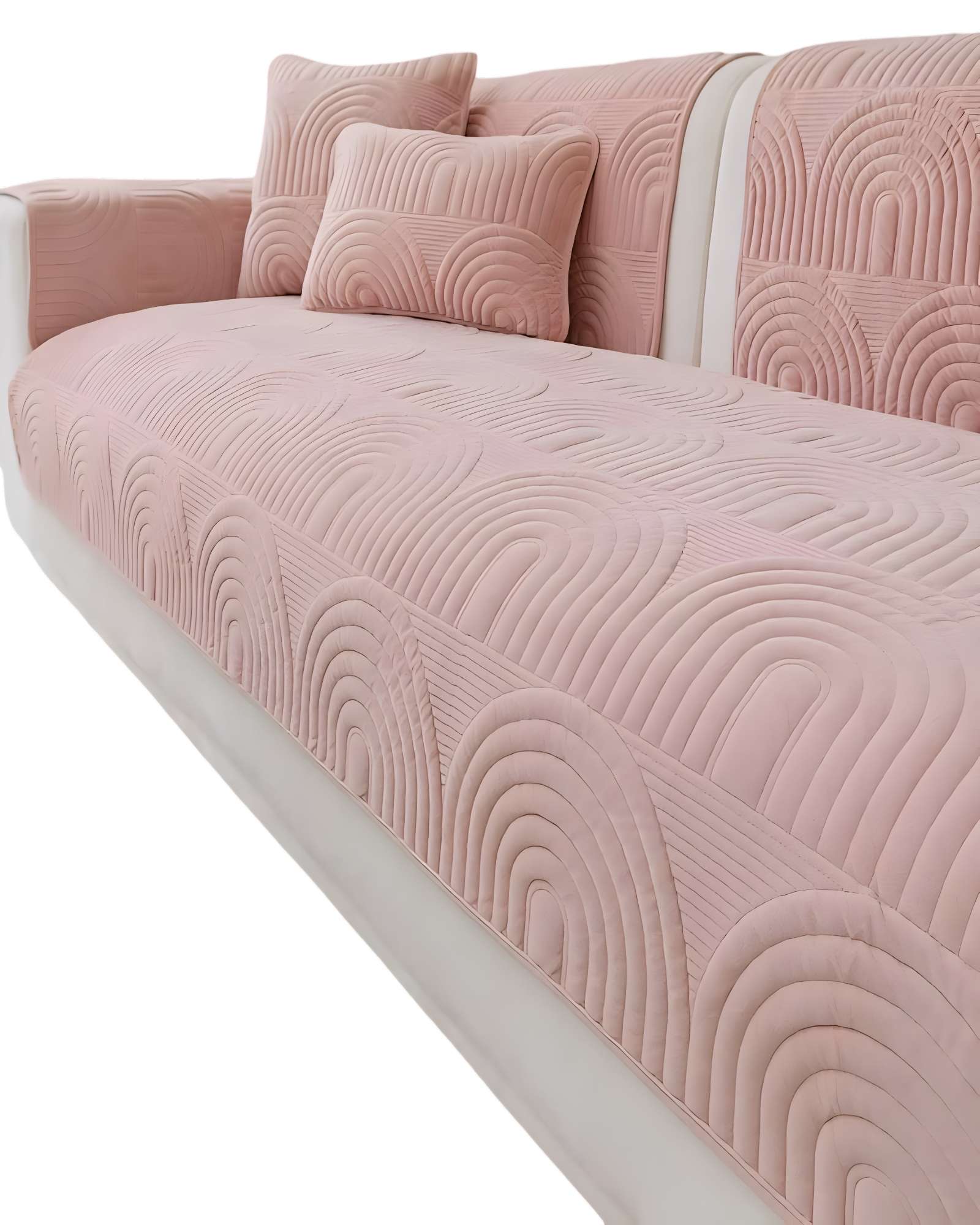 FUNDAS MAT PARA SOFA CON DISEÑO SIN COJINES ROSA - 1