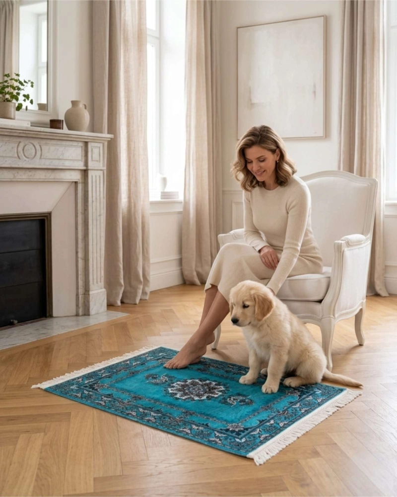 ALFOMBRA DECORATIVA PERSA VINTAGE 80X120 CON FLECOS - 5