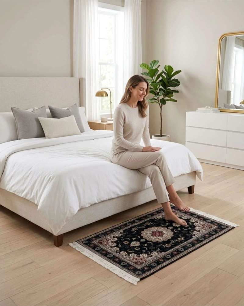 ALFOMBRA DECORATIVA PERSA VINTAGE 80X120 CON FLECOS - 4