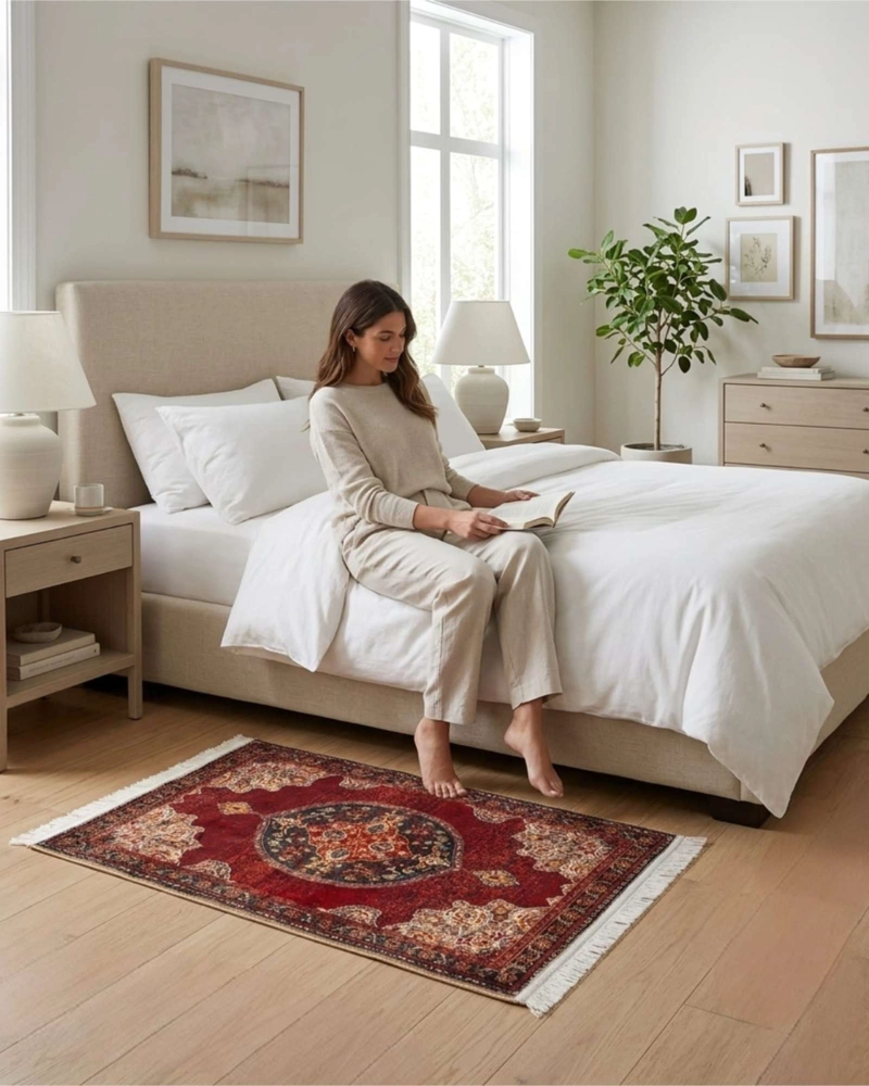 ALFOMBRA DECORATIVA PERSA VINTAGE 80X120 CON FLECOS - 2