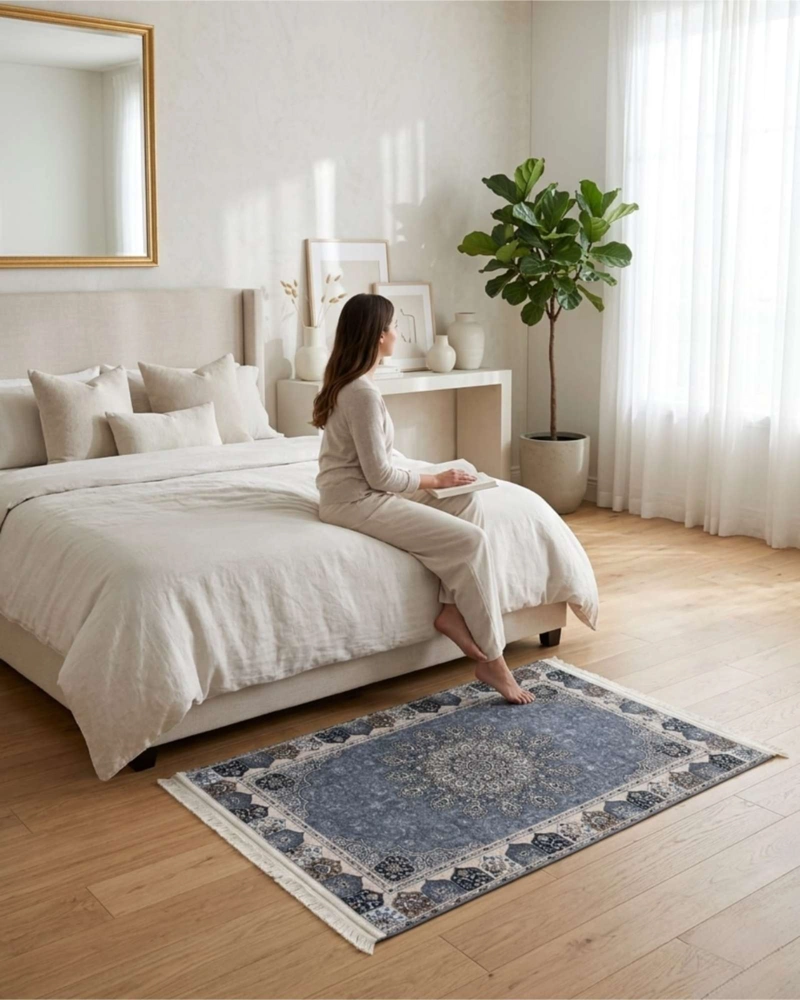 ALFOMBRA DECORATIVA PERSA VINTAGE 80X120 CON FLECOS - 5
