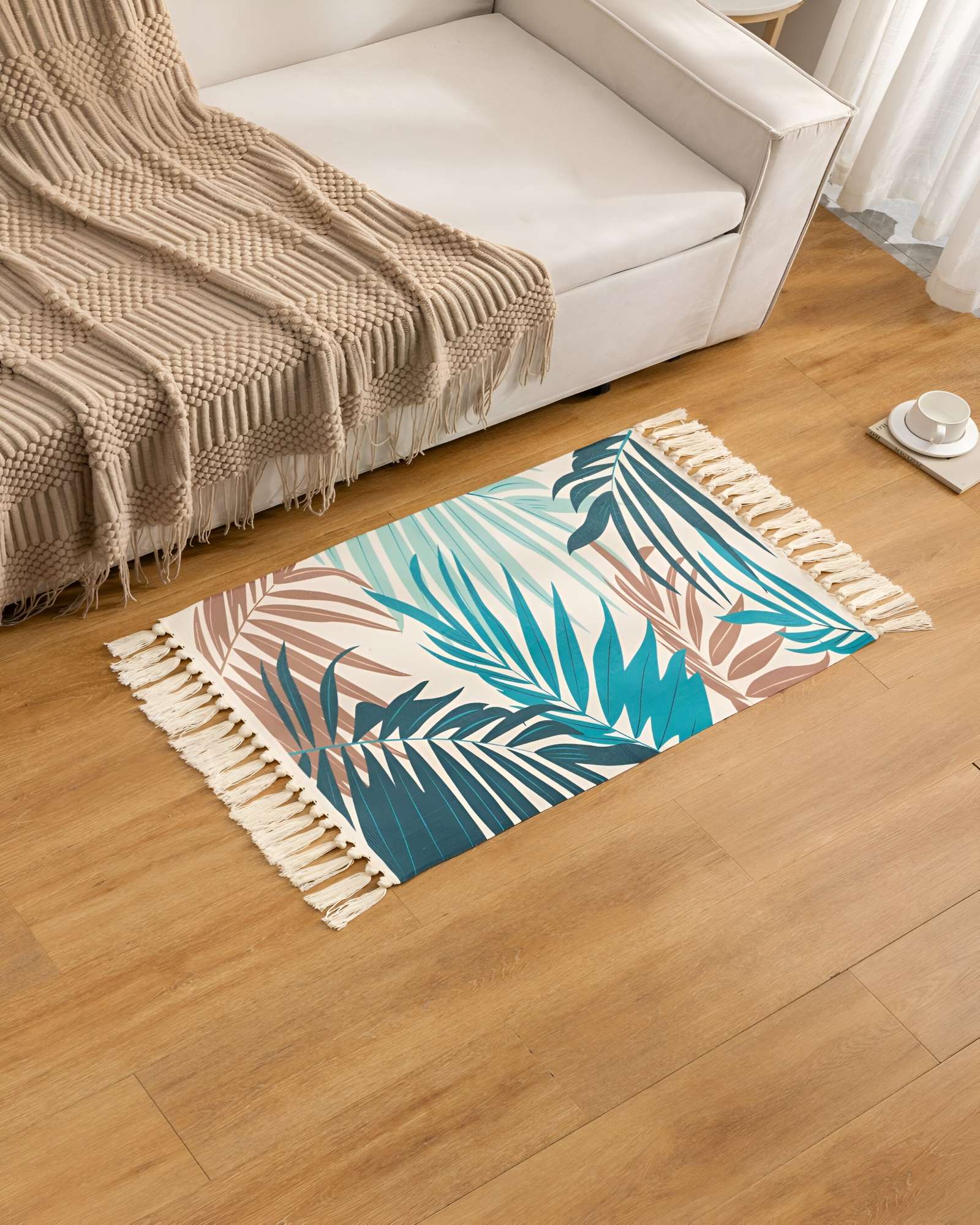 JUEGO DE 3 ALFOMBRAS DE LINO 60X90 CM PARA BAJADA DE CAMA - 4