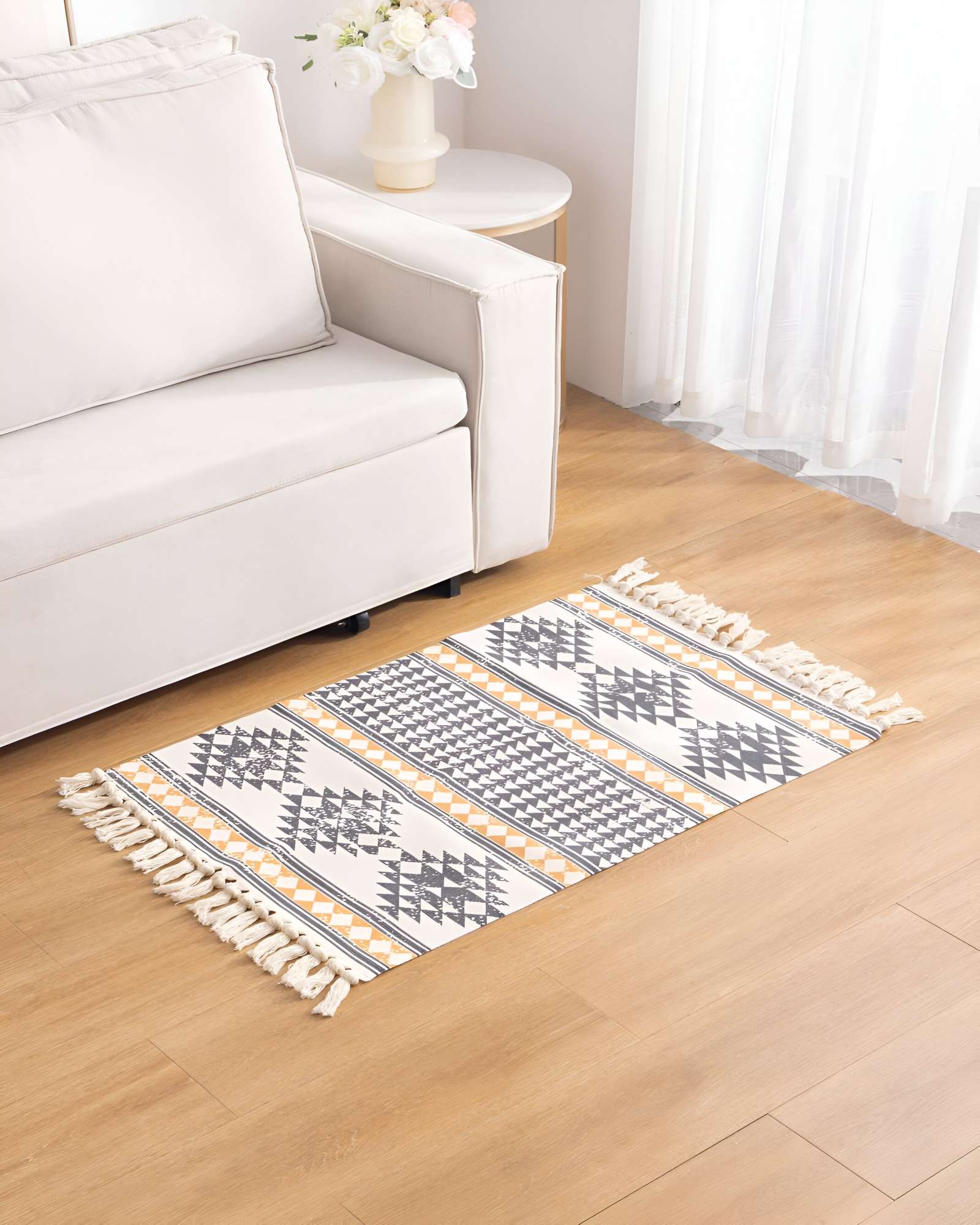 JUEGO DE 3 ALFOMBRAS DE LINO 60X90 CM PARA BAJADA DE CAMA - 4