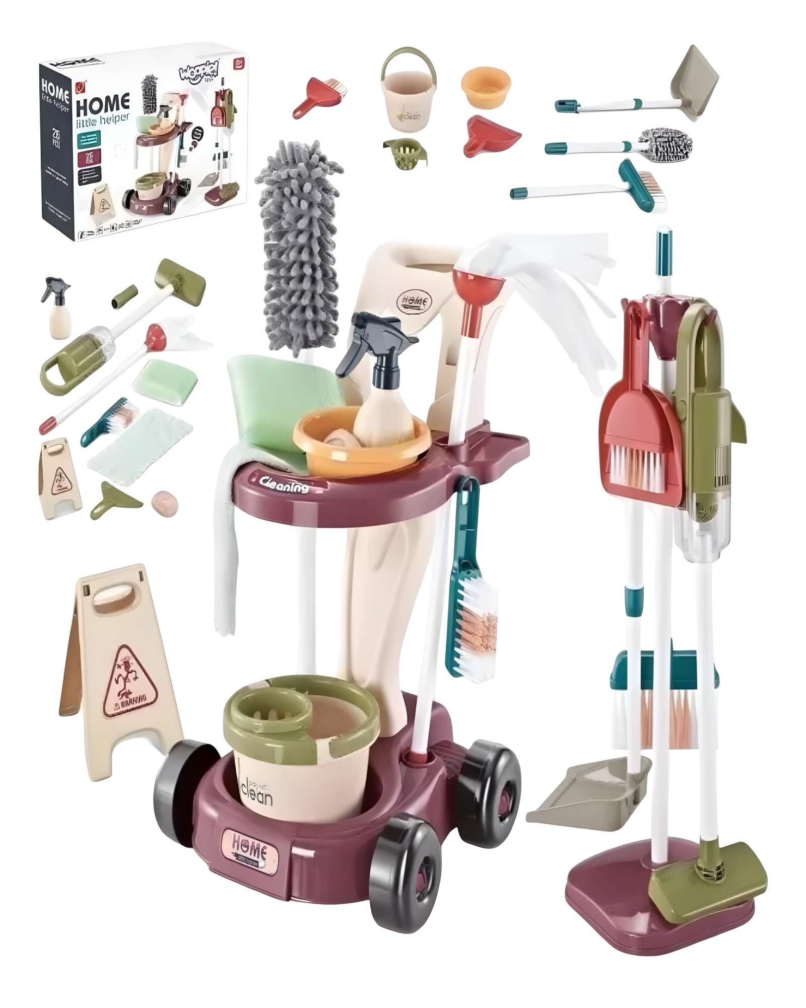 Aspiradora de juguete para niños limpieza limpieza juego de carro Set Aspiradora de juguete para niños limpieza limpieza juego de carro Set