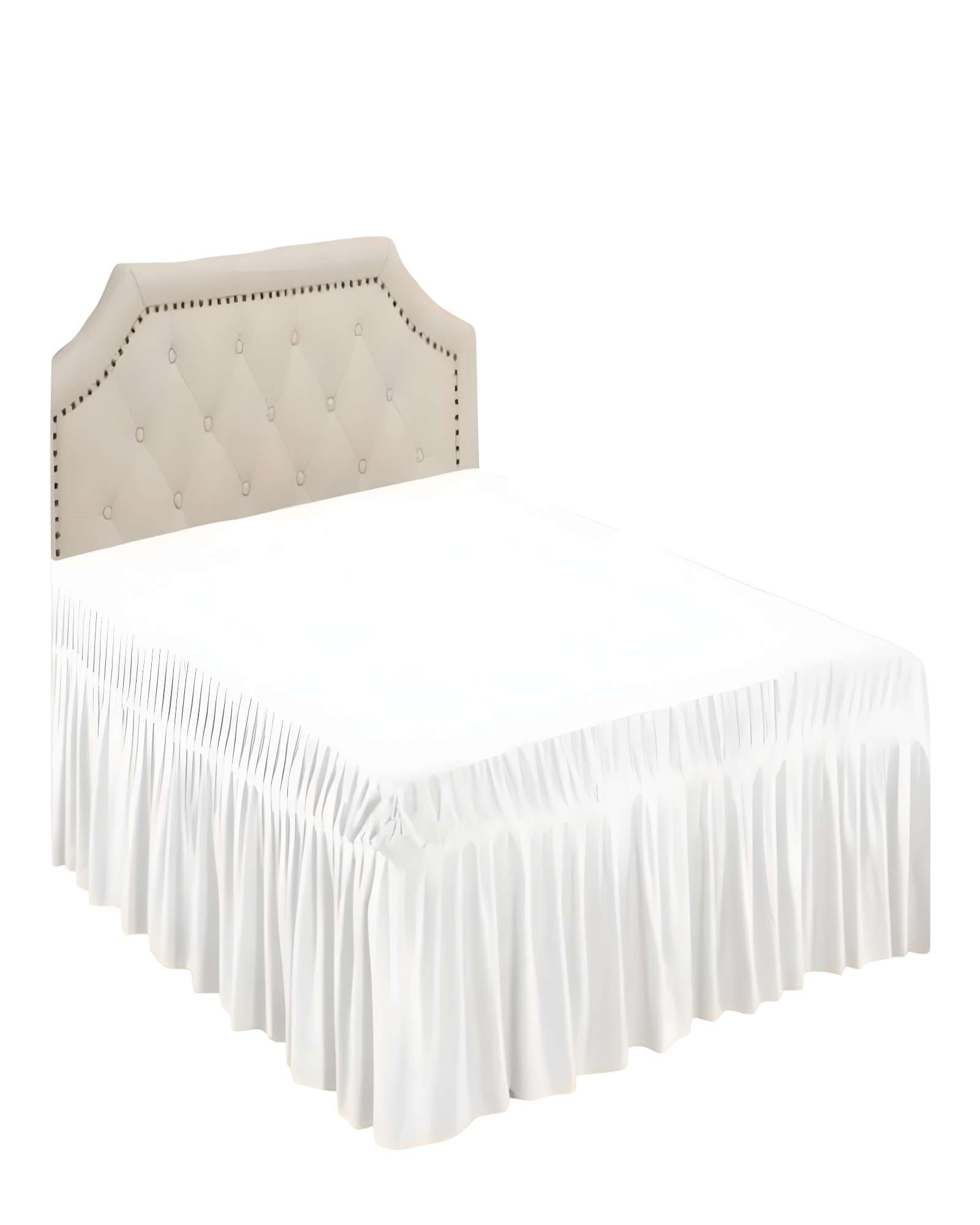 FALDON DE CAMA SIN FUNDA PLAZA Y MEDIA BLANCO - 2