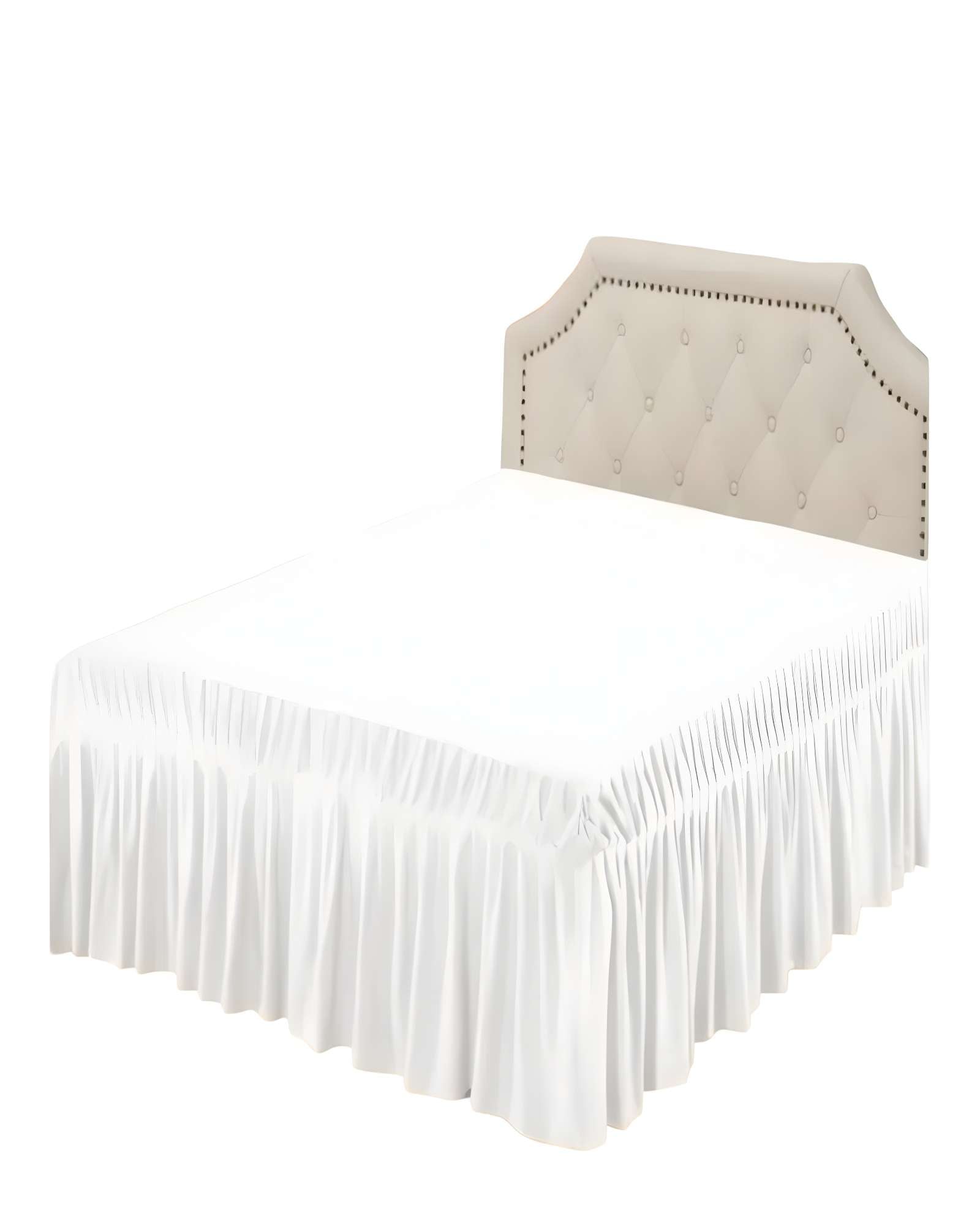 FALDON DE CAMA SIN FUNDA KING BLANCO - 1