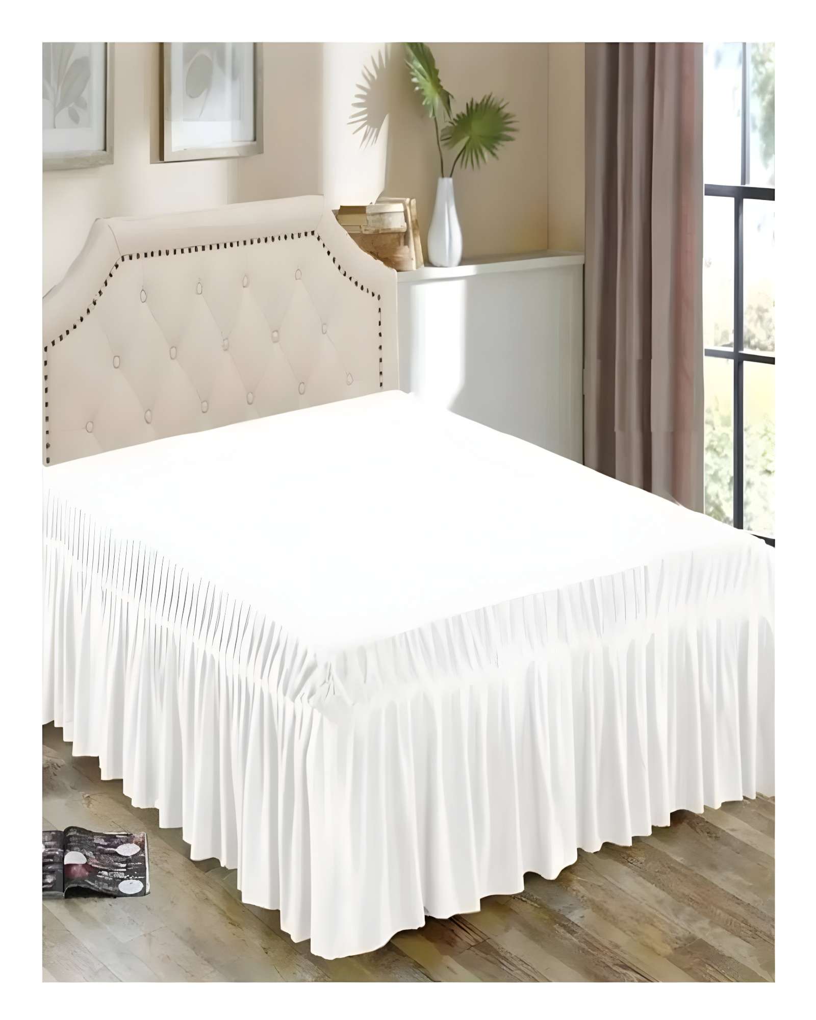 FALDON DE CAMA SIN FUNDA KING BLANCO - 4