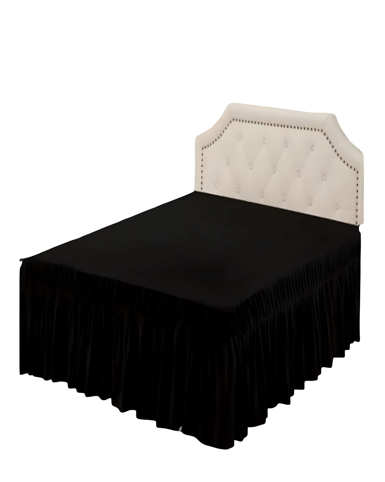FALDON DE CAMA SIN FUNDA PLAZA Y MEDIA NEGRO - 1
