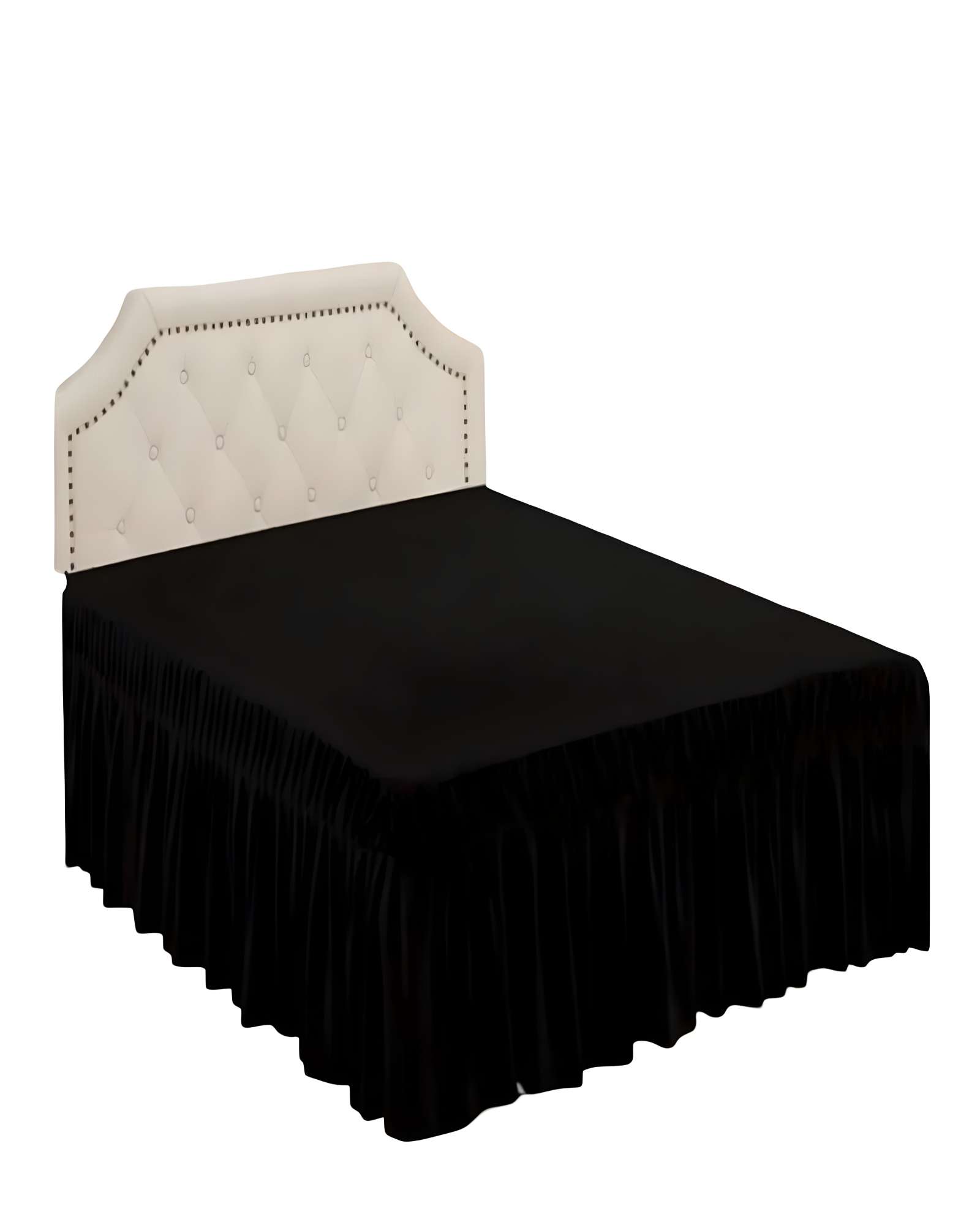 FALDON DE CAMA SIN FUNDA PLAZA Y MEDIA NEGRO - 2