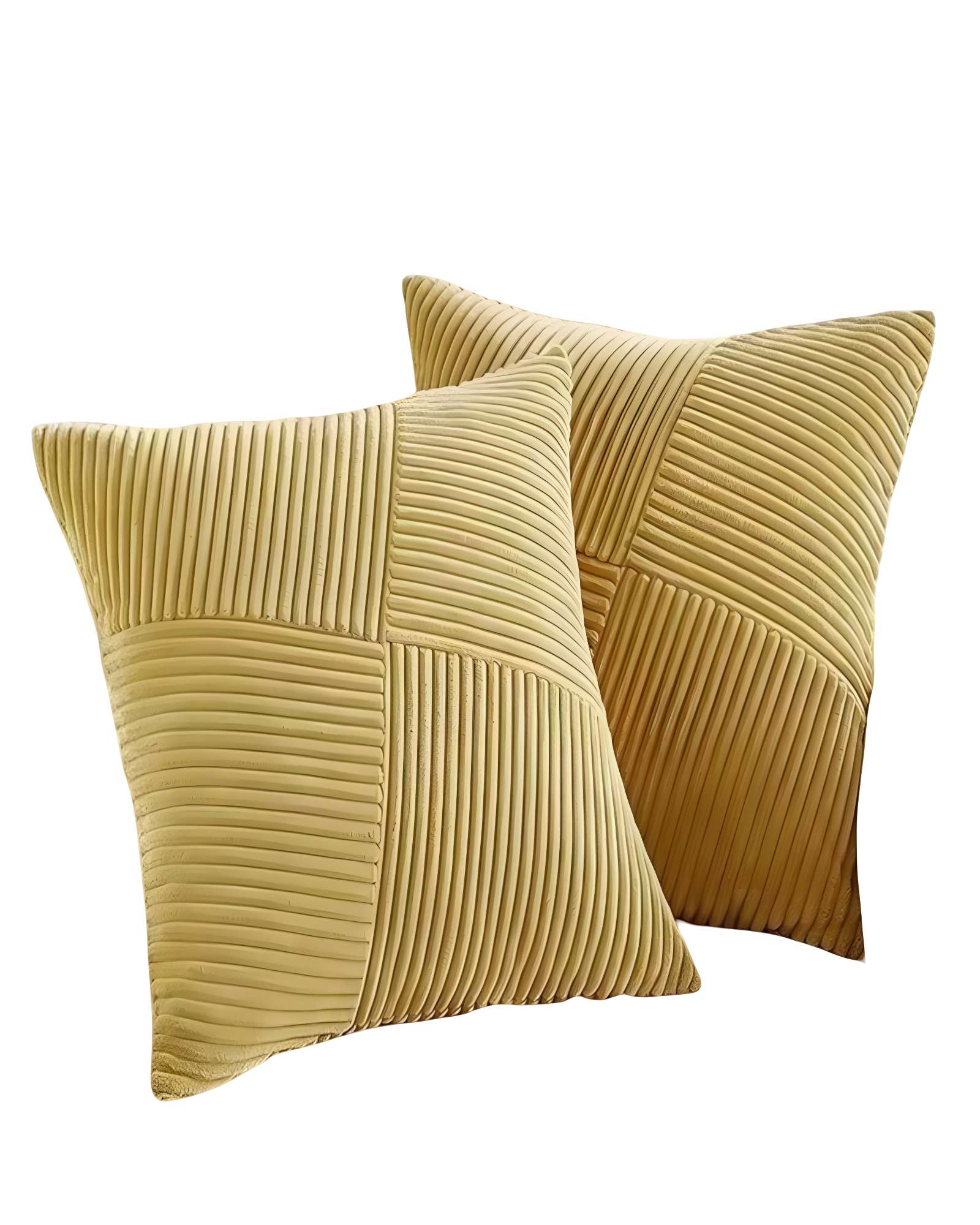 PACK DE 2 FUNDAS DE COJIN FELPA AMARILLO - 1