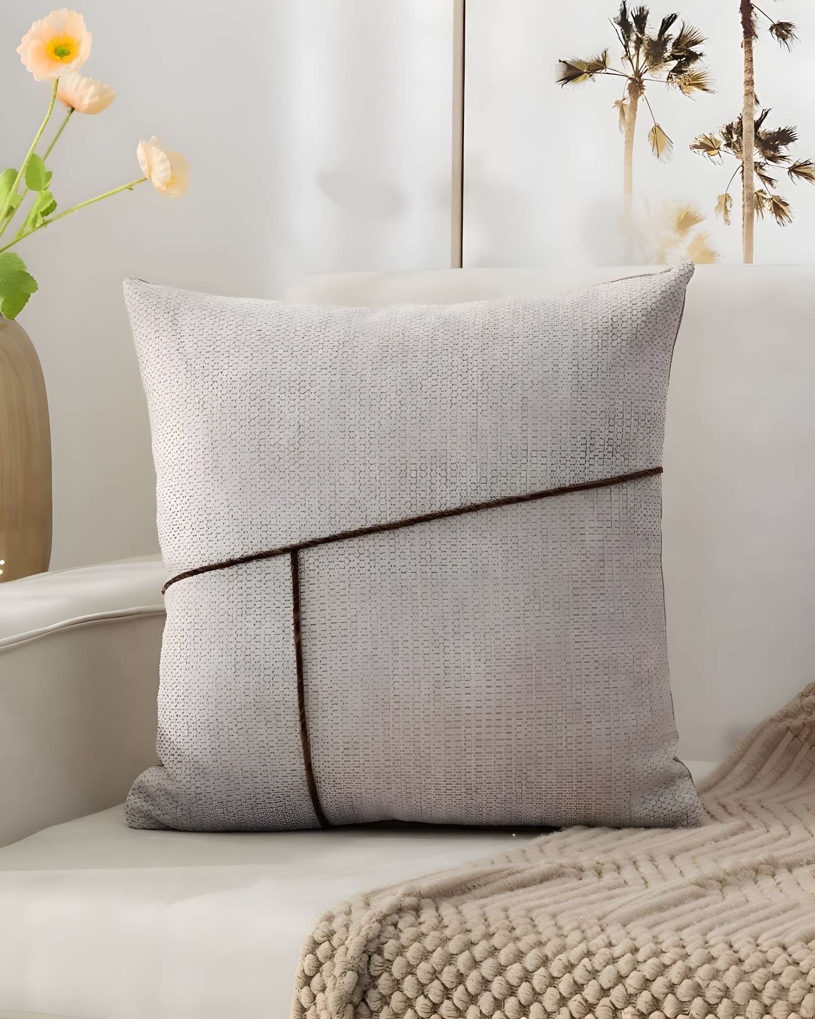 PACK DE 2 FUNDAS CHENILLE CON LINEAS GRIS - 3