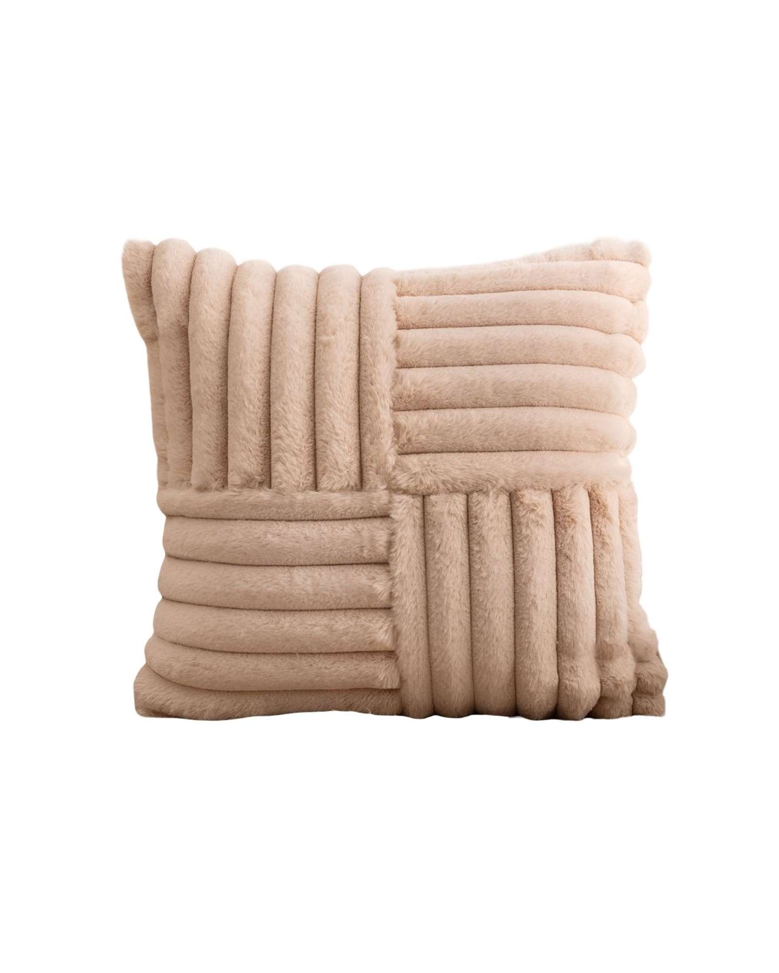 PACK DE 4 FUNDAS PELUDA EMPALMADA BEIGE - 1