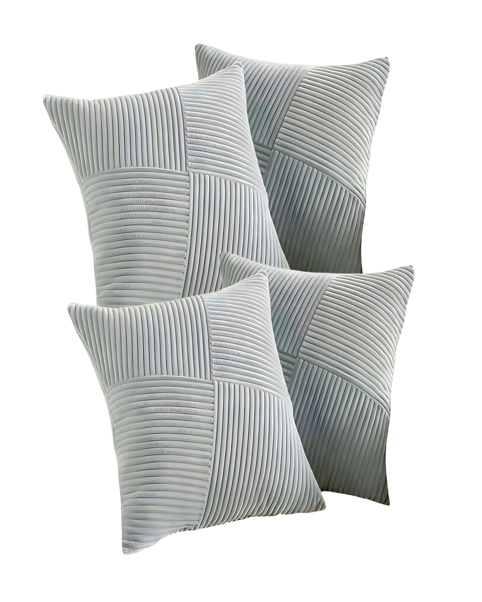 PACK DE 4 FUNDAS DE COJIN FELPA CELESTE - 1