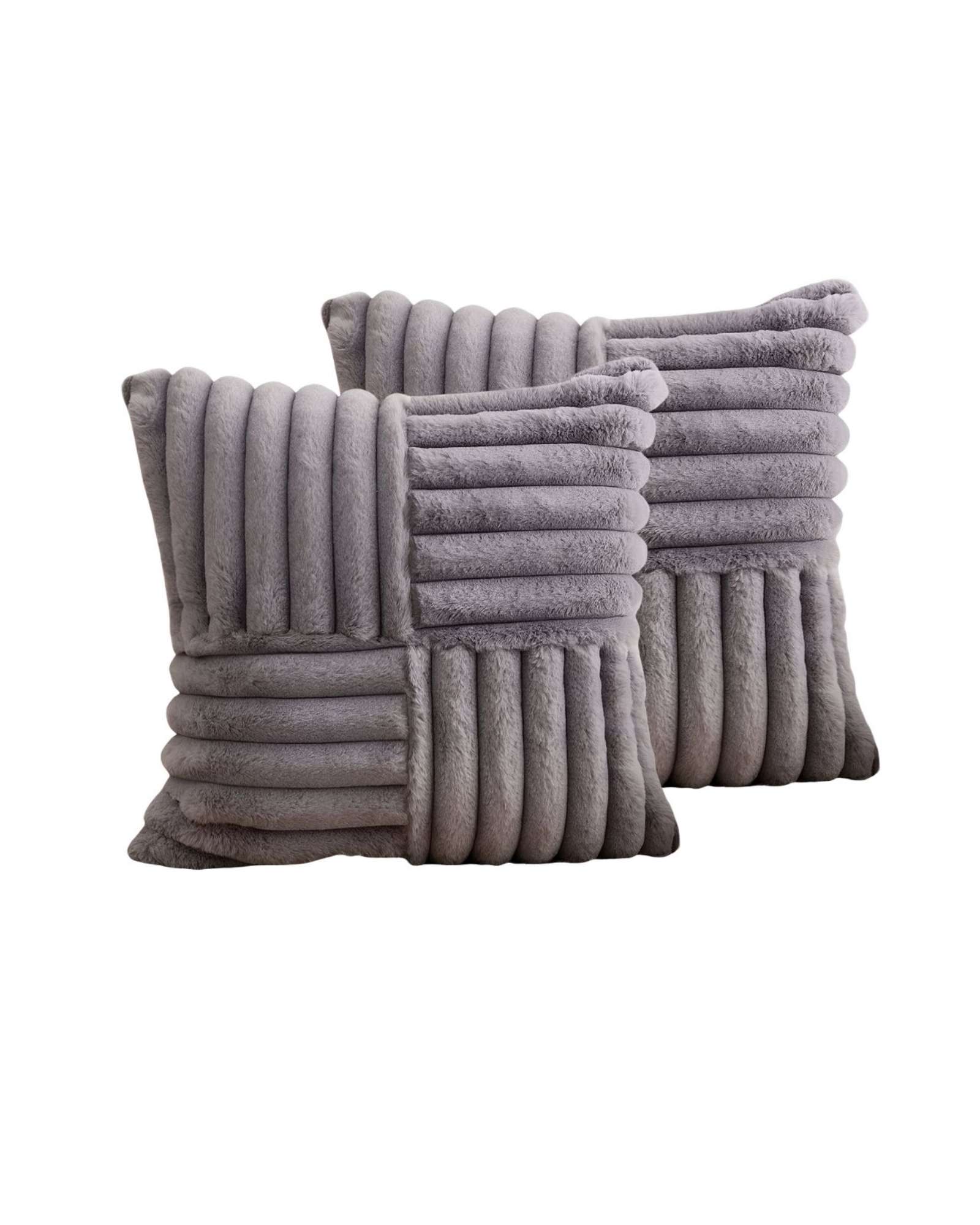 PACK DE 2 FUNDAS PELUDA EMPALMADA MORADO - 2