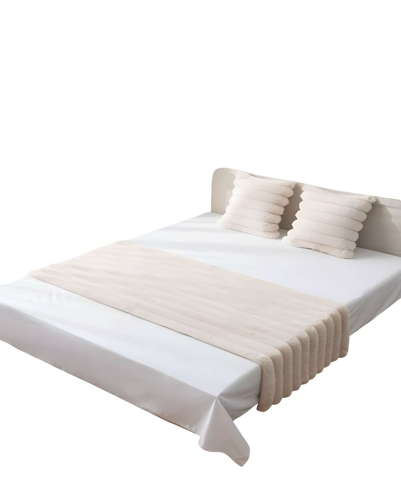 JUEGO DE PIECERA CON DOS FUNDAS DE COJIN MODELO LINEAL KING BEIGE - 1