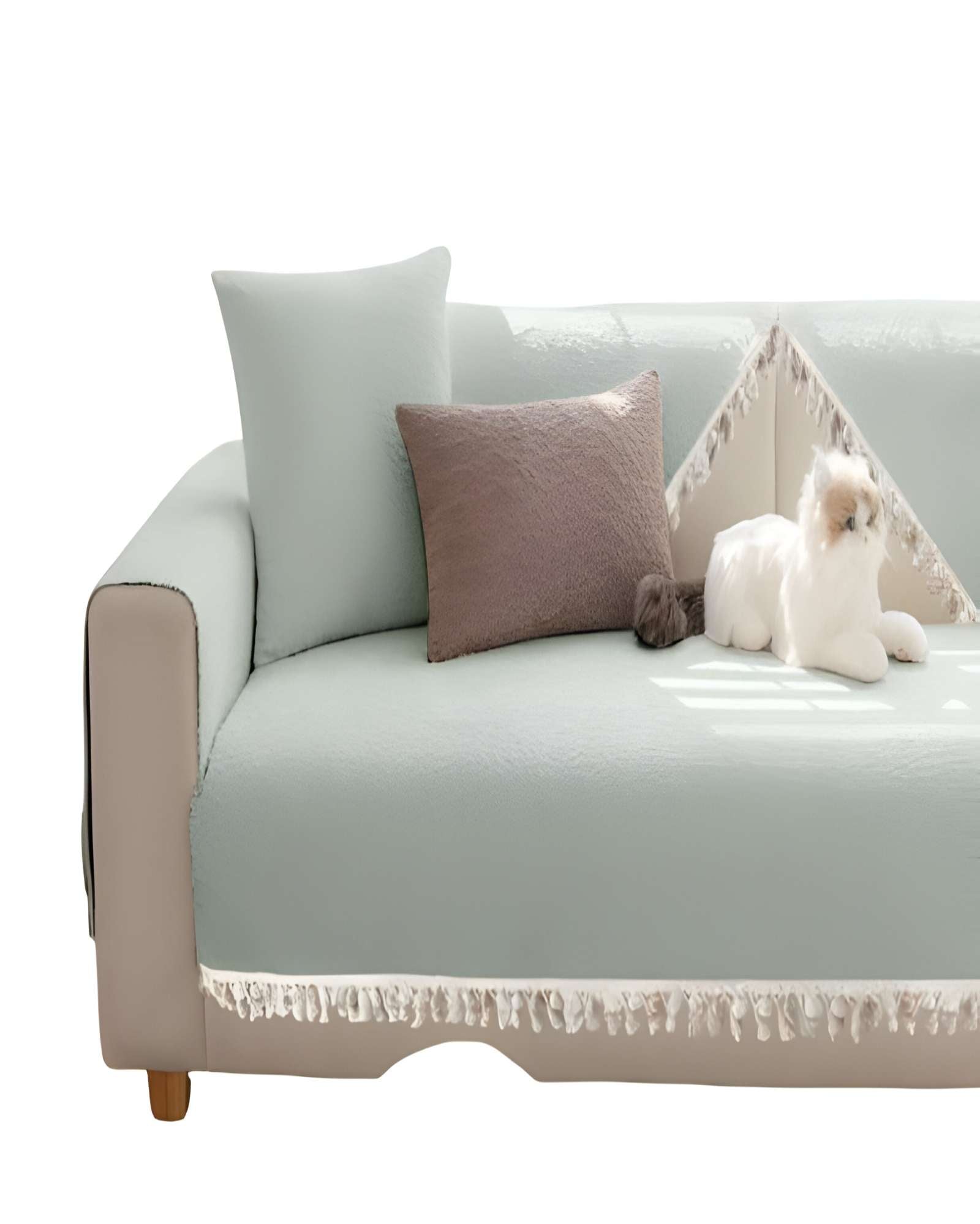 FUNDAS DE SILLON CON FLECOS 5 PIEZAS DE SILLON CON FLECOS VERDE MENTA - 2