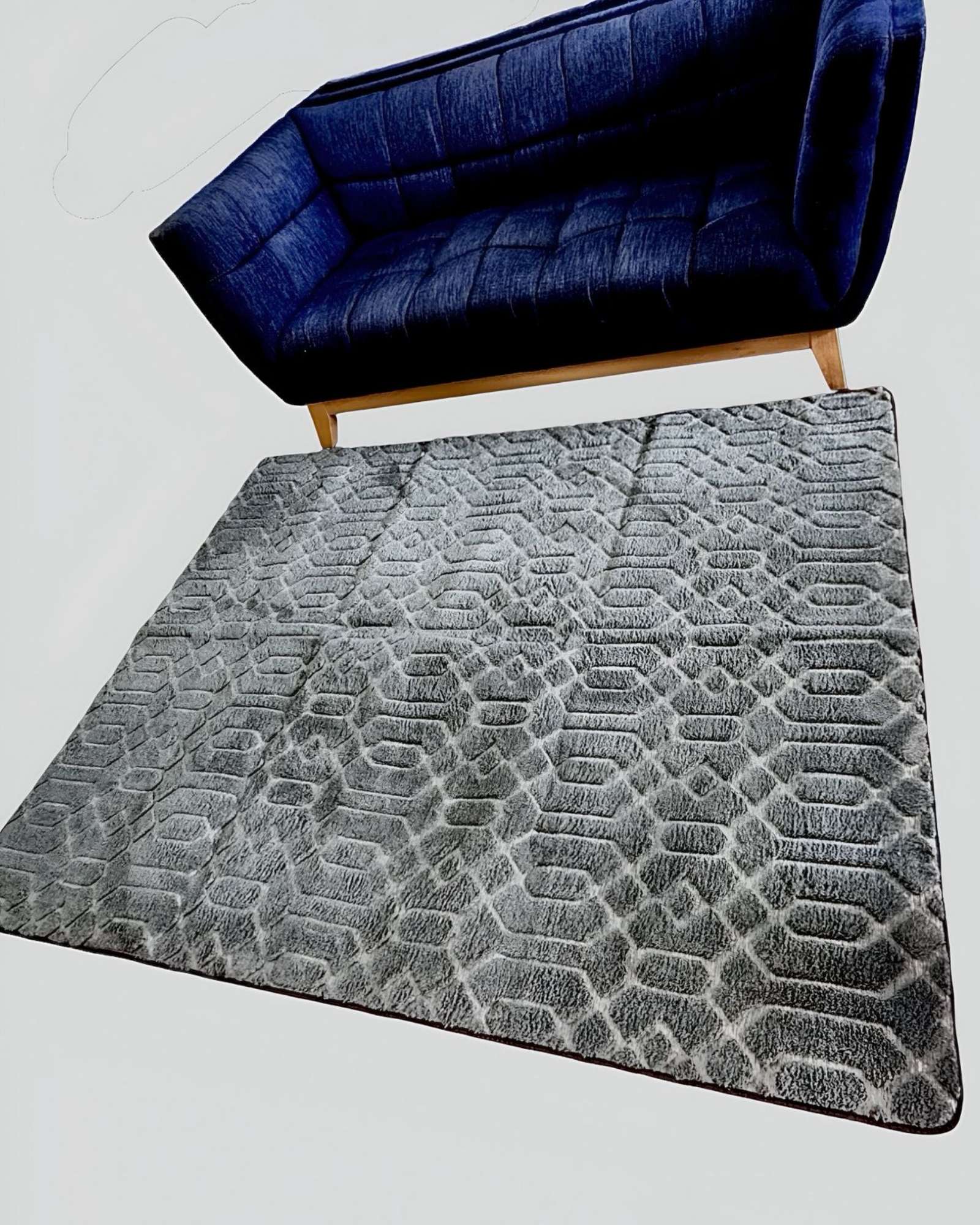 ALFOMBRA LIVING COMEDOR DISEÑO GEOMETRICO 160X200CM GRIS CLARO - 1