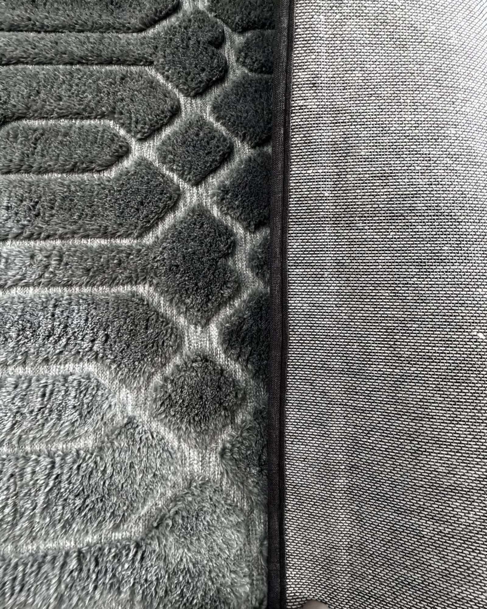 ALFOMBRA LIVING COMEDOR DISEÑO GEOMETRICO 160X200CM GRIS CLARO - 3