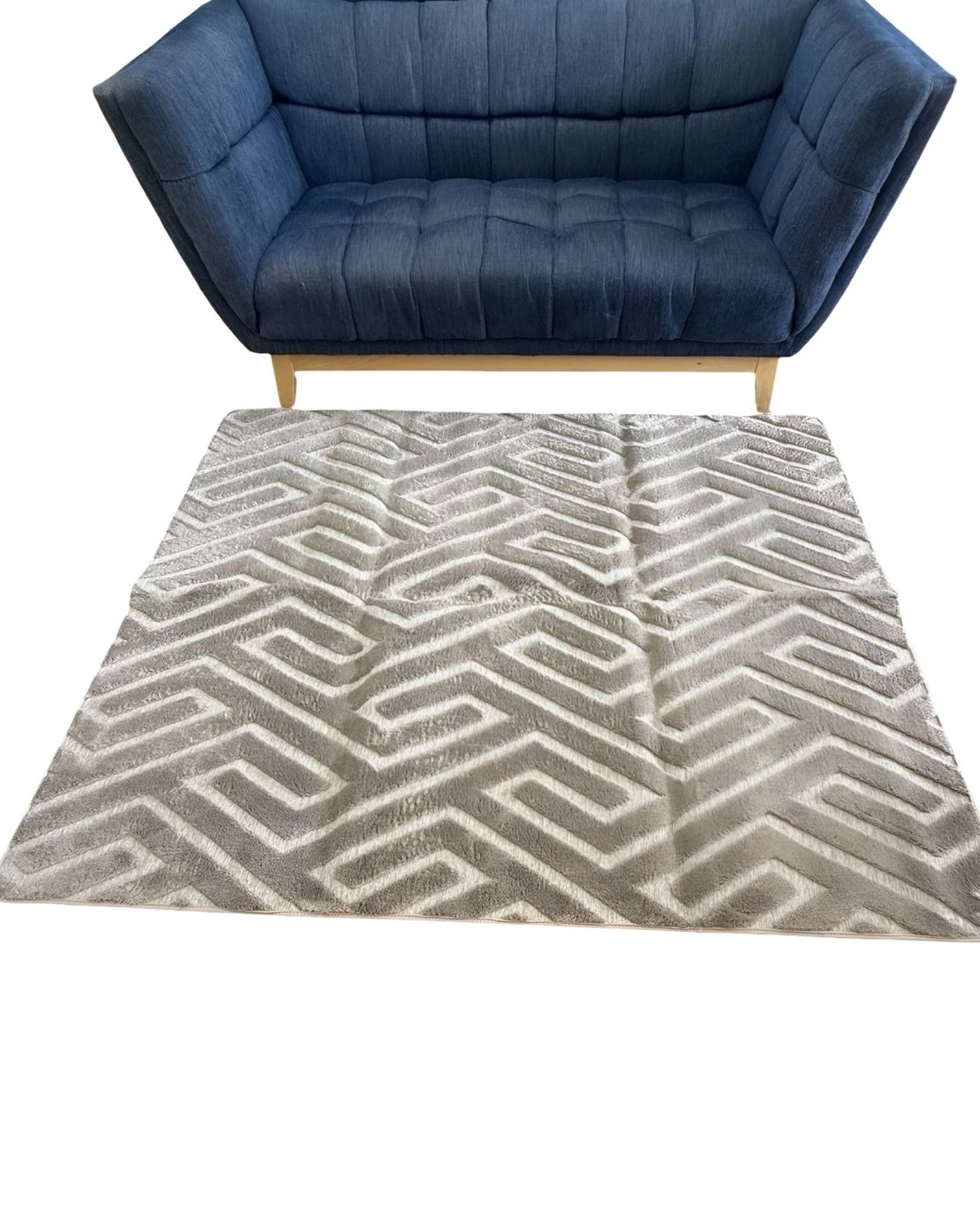 ALFOMBRA LIVING COMEDOR DISEÑO GEOMETRICO 160X200CM BEIGE OSCURO - 1