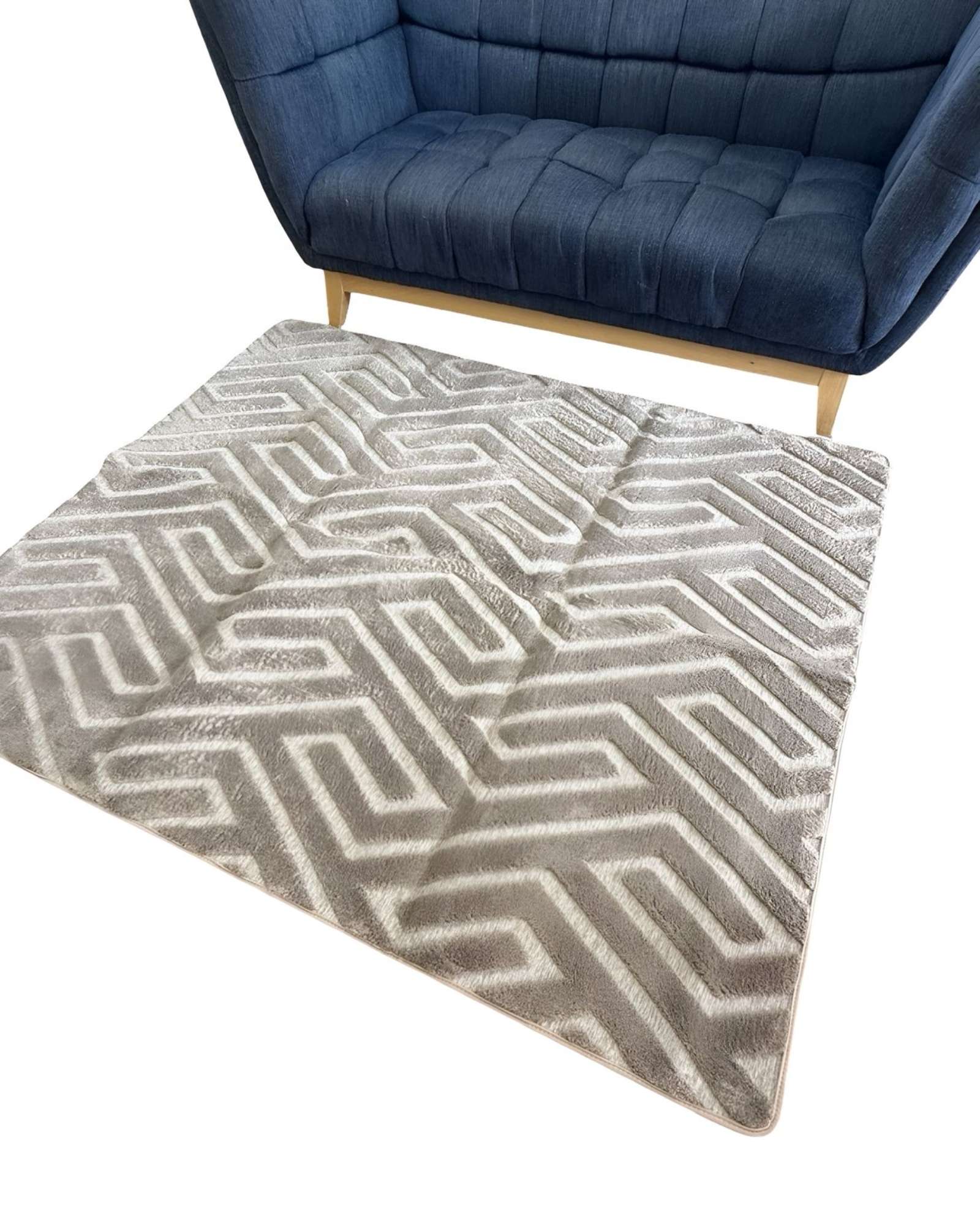 ALFOMBRA LIVING COMEDOR DISEÑO GEOMETRICO 160X200CM BEIGE OSCURO - 2