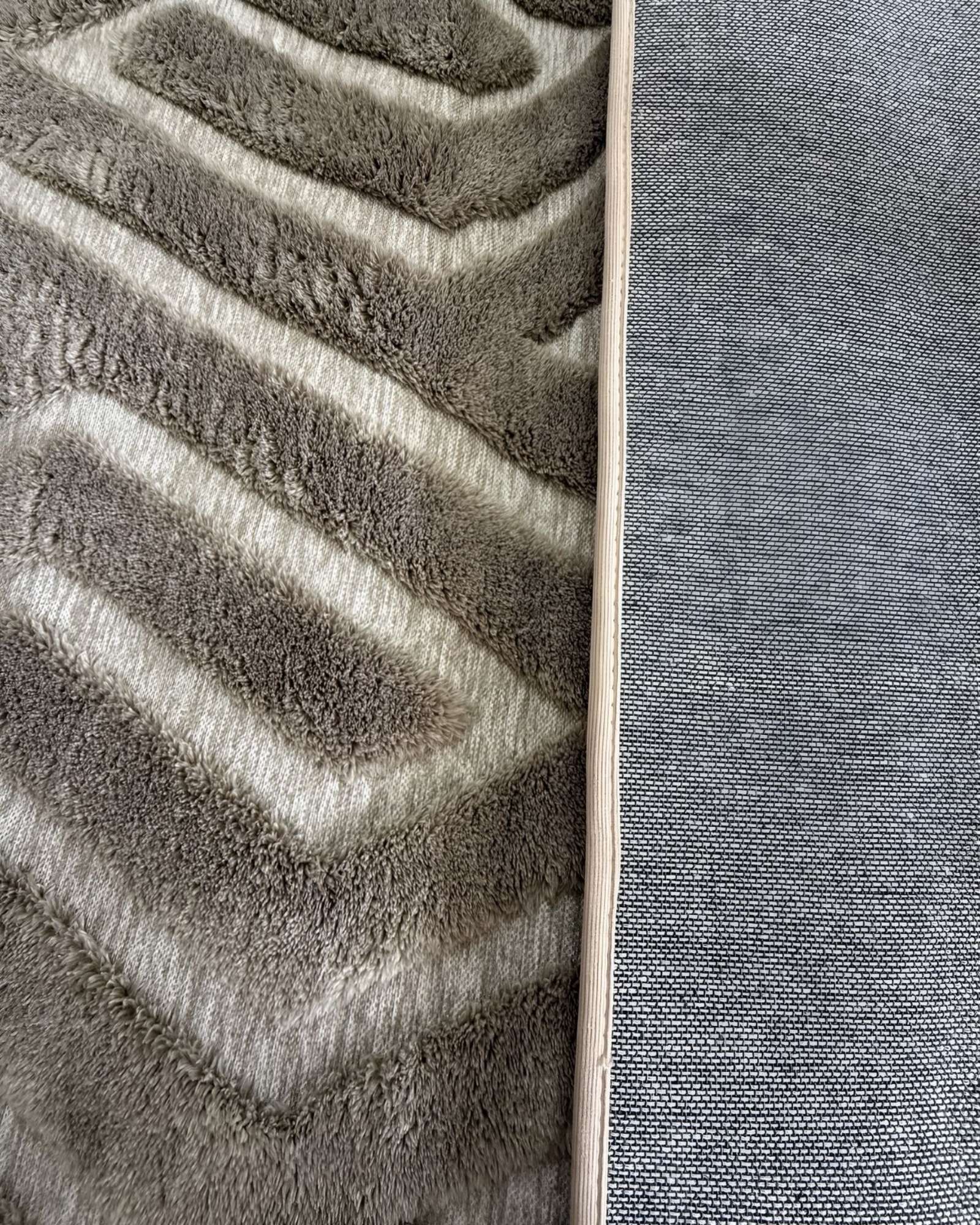 ALFOMBRA LIVING COMEDOR DISEÑO GEOMETRICO 160X200CM BEIGE OSCURO - 3