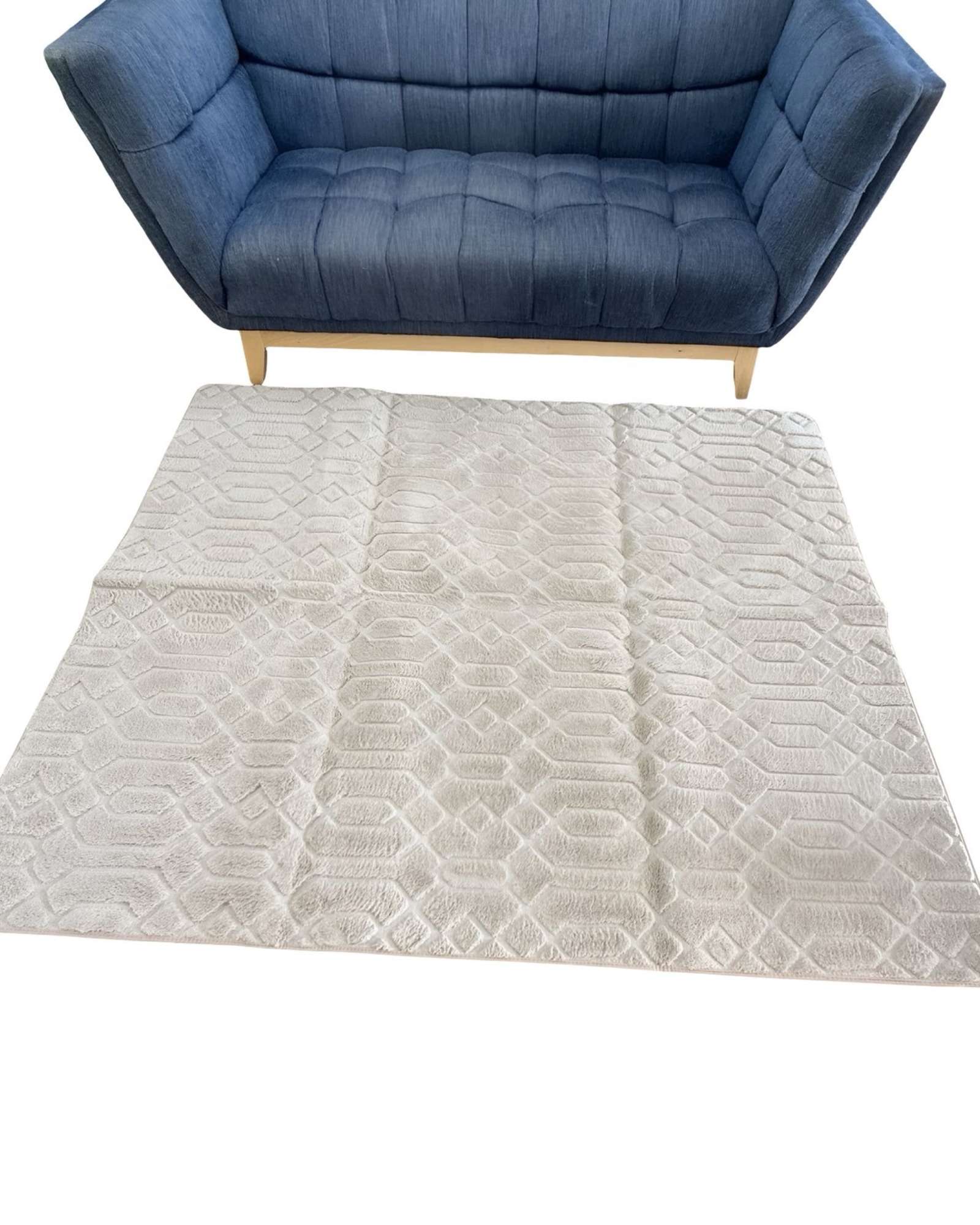 ALFOMBRA LIVING COMEDOR DISEÑO GEOMETRICO 160X200CM BEIGE - 1