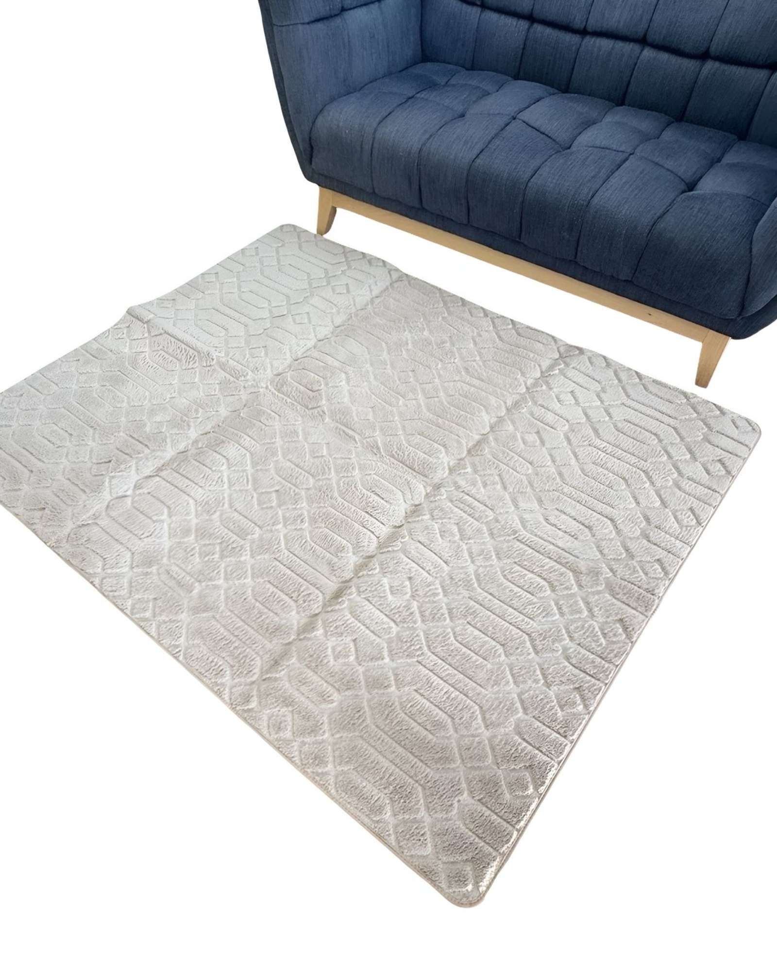 ALFOMBRA LIVING COMEDOR DISEÑO GEOMETRICO 160X200CM BEIGE - 2