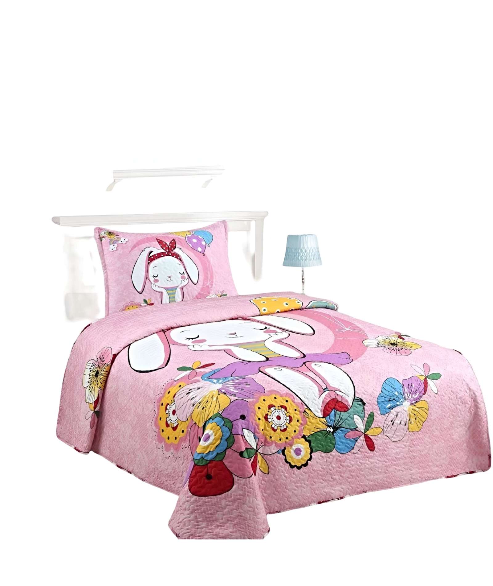 COBERTOR COLCHA QUILT VERANO PLAZA Y MEDIA - 2