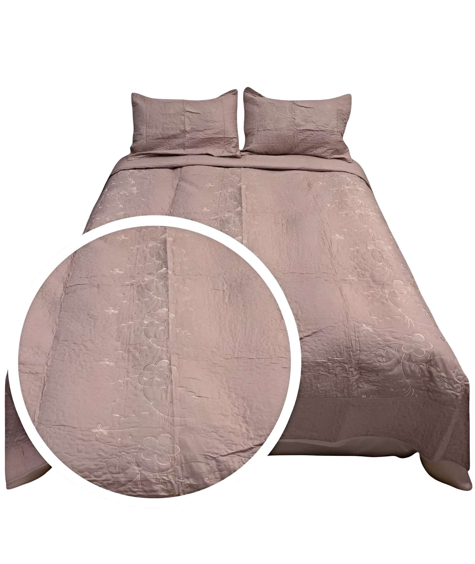 COBERTOR COLCHA QUILT VERANO 2 PLAZAS BORDADO - 2