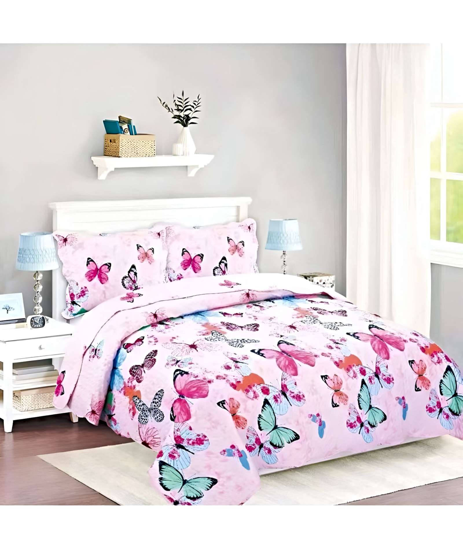 COBERTOR COLCHA QUILT VERANO PLAZA Y MEDIA - 3