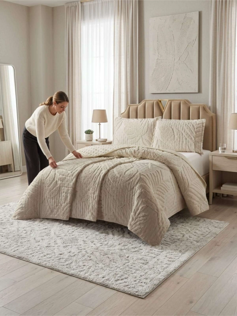 QUILT  GEOME TRICO DE VERANO LIVIANO  KING / SUPER KING TUFTING SERIE 3 - 7