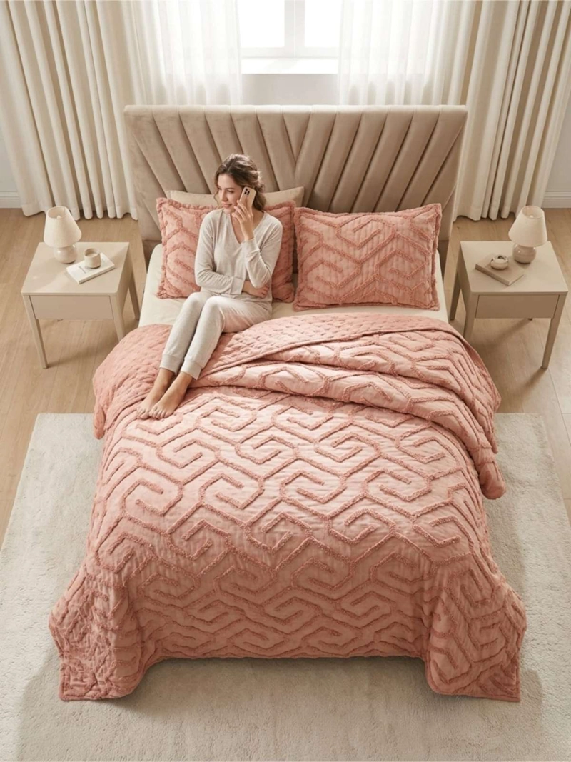QUILT  GEOME TRICO DE VERANO LIVIANO  KING / SUPER KING TUFTING - 2