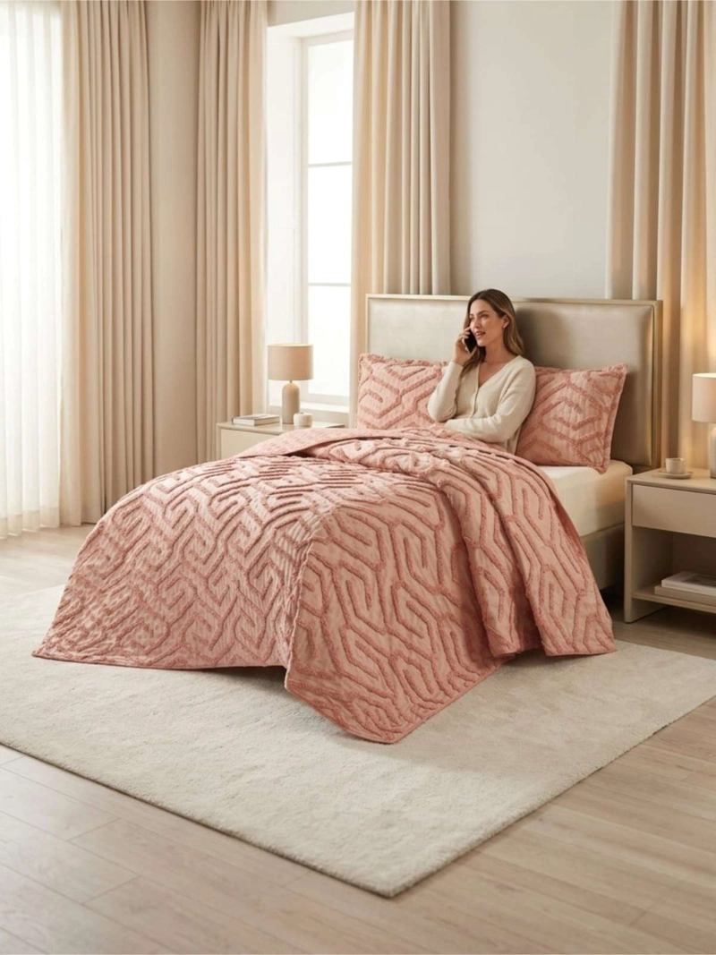 QUILT  GEOME TRICO DE VERANO LIVIANO  KING / SUPER KING TUFTING - 4