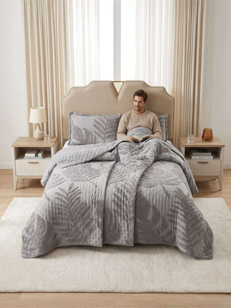 QUILT  GEOME TRICO DE VERANO LIVIANO  1,5 PLAZA TUFTING SERIE 3 - 2