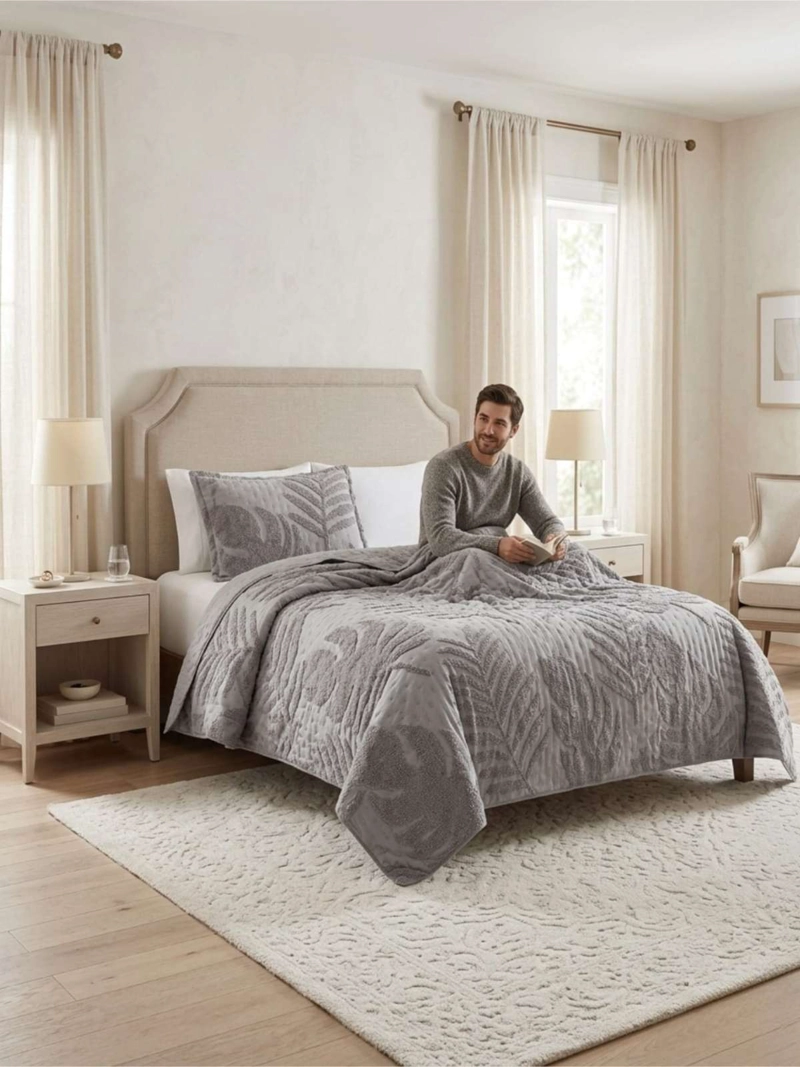 QUILT  GEOME TRICO DE VERANO LIVIANO  1,5 PLAZA TUFTING SERIE 3 - 6