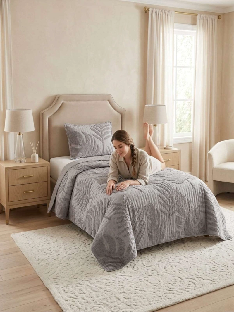 QUILT  GEOME TRICO DE VERANO LIVIANO  1,5 PLAZA TUFTING SERIE 3 - 7