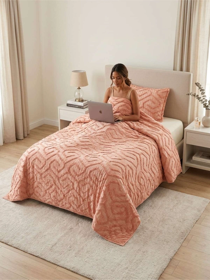 QUILT  GEOME TRICO DE VERANO LIVIANO  1,5 PLAZA TUFTING - 6