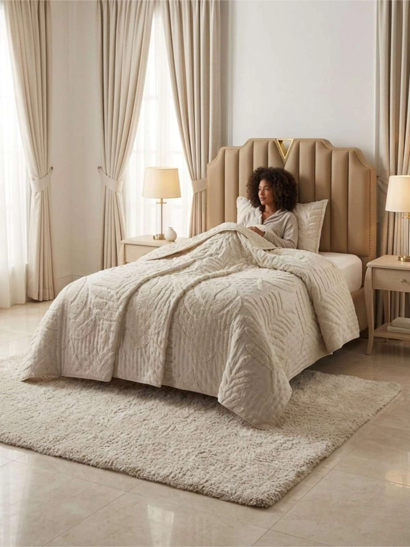 QUILT  GEOME TRICO DE VERANO LIVIANO  1,5 PLAZA TUFTING SERIE 3 - 2